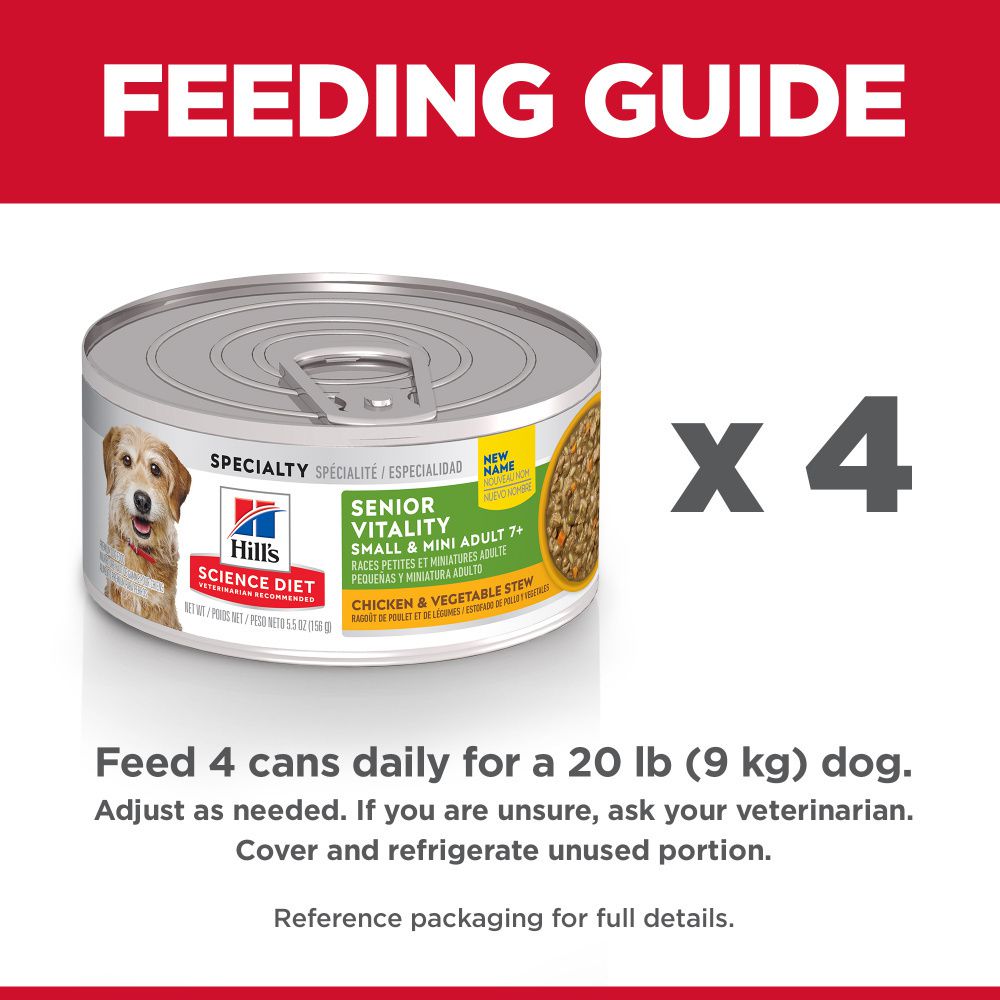 Hill's Science Diet Adult 7+ Senior Vitality Small & Mini Chicken & Vegetable Stew Canned Dog Food